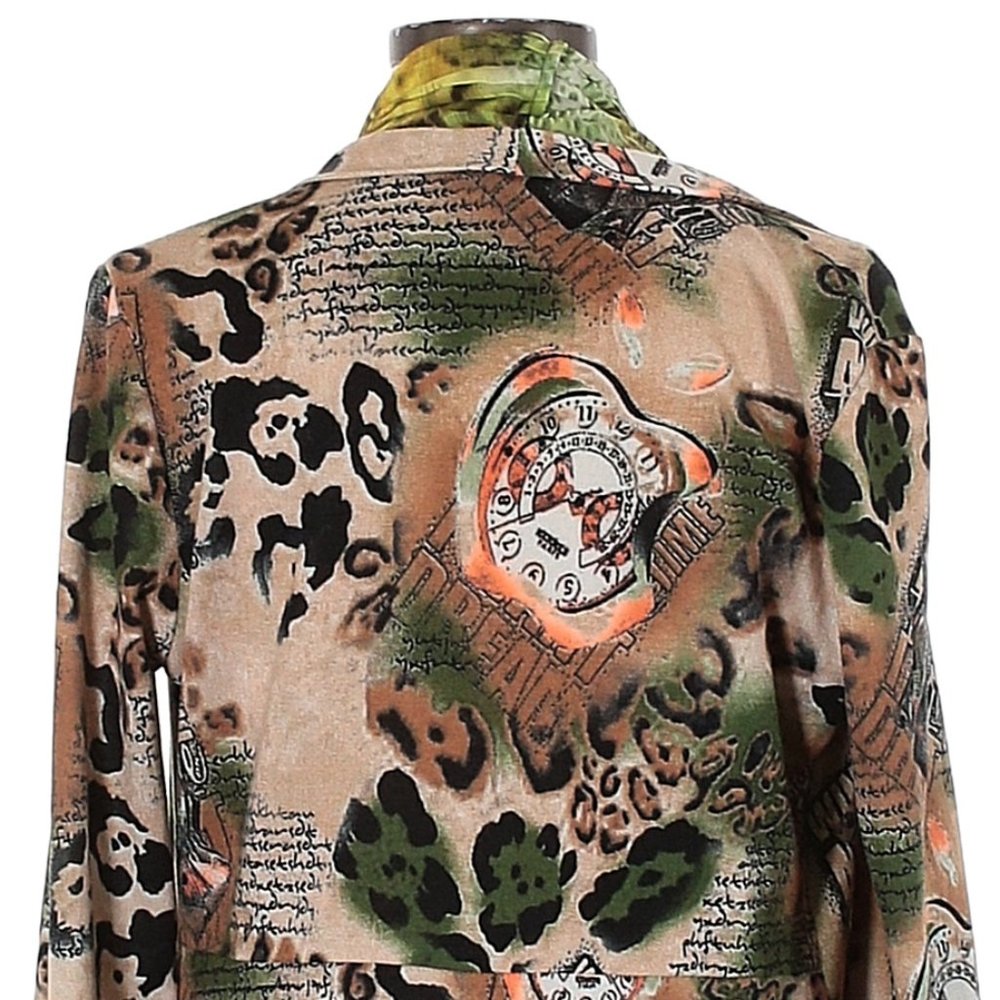 Jerry T New York Open-Front Mixed Media Boho Cardigan Size L Vintage 90s Style - Picture 4 of 4